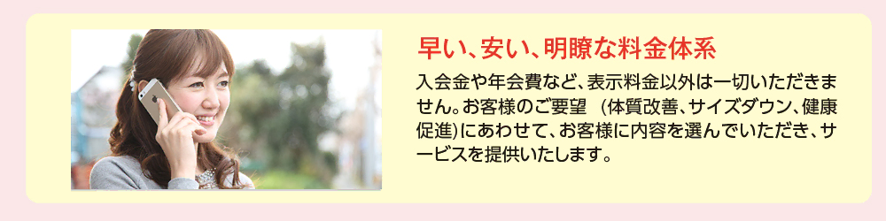 早い、安い、明瞭な料金体系